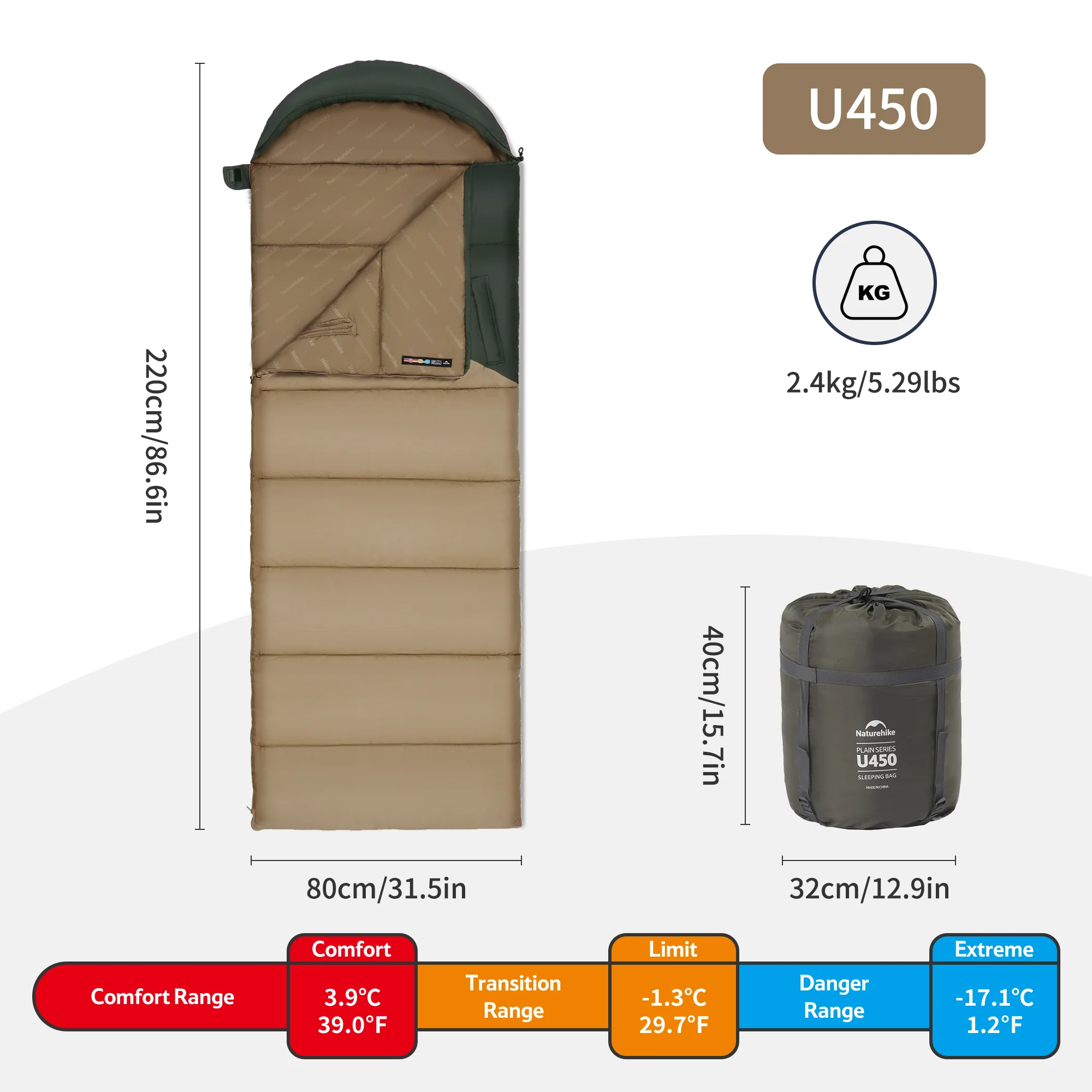Solora™ U450 Hooded Synthetic Sleeping Bag 39°F / 4°C - Image 7