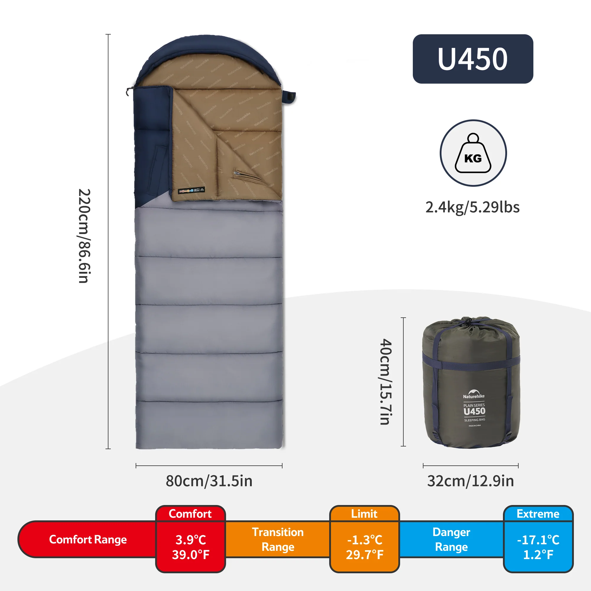 Solora™ U450 Hooded Synthetic Sleeping Bag 39°F / 4°C - Image 9