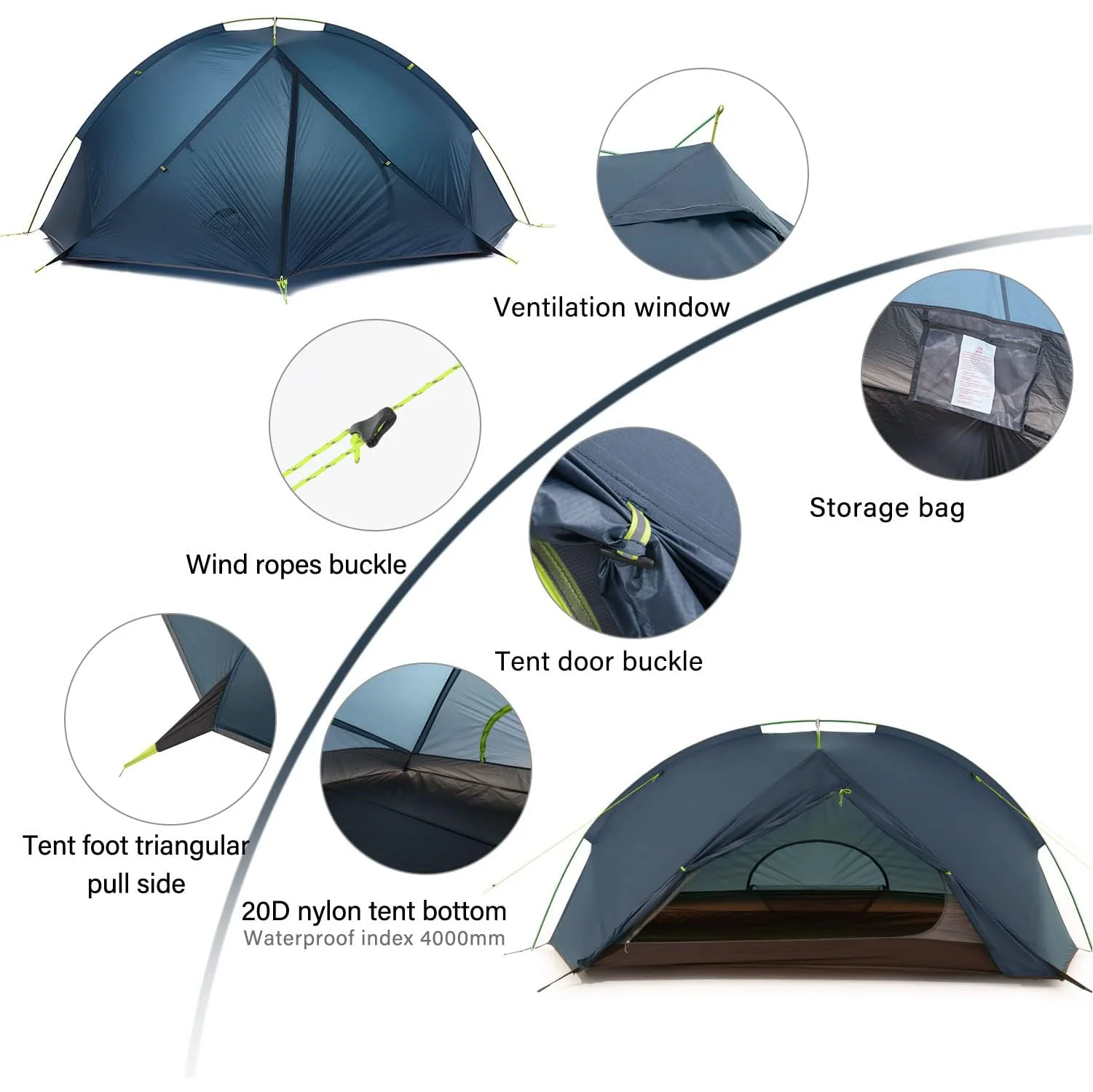 Tagar™ 1-Person Ultralight Backpacking Tent - Image 3