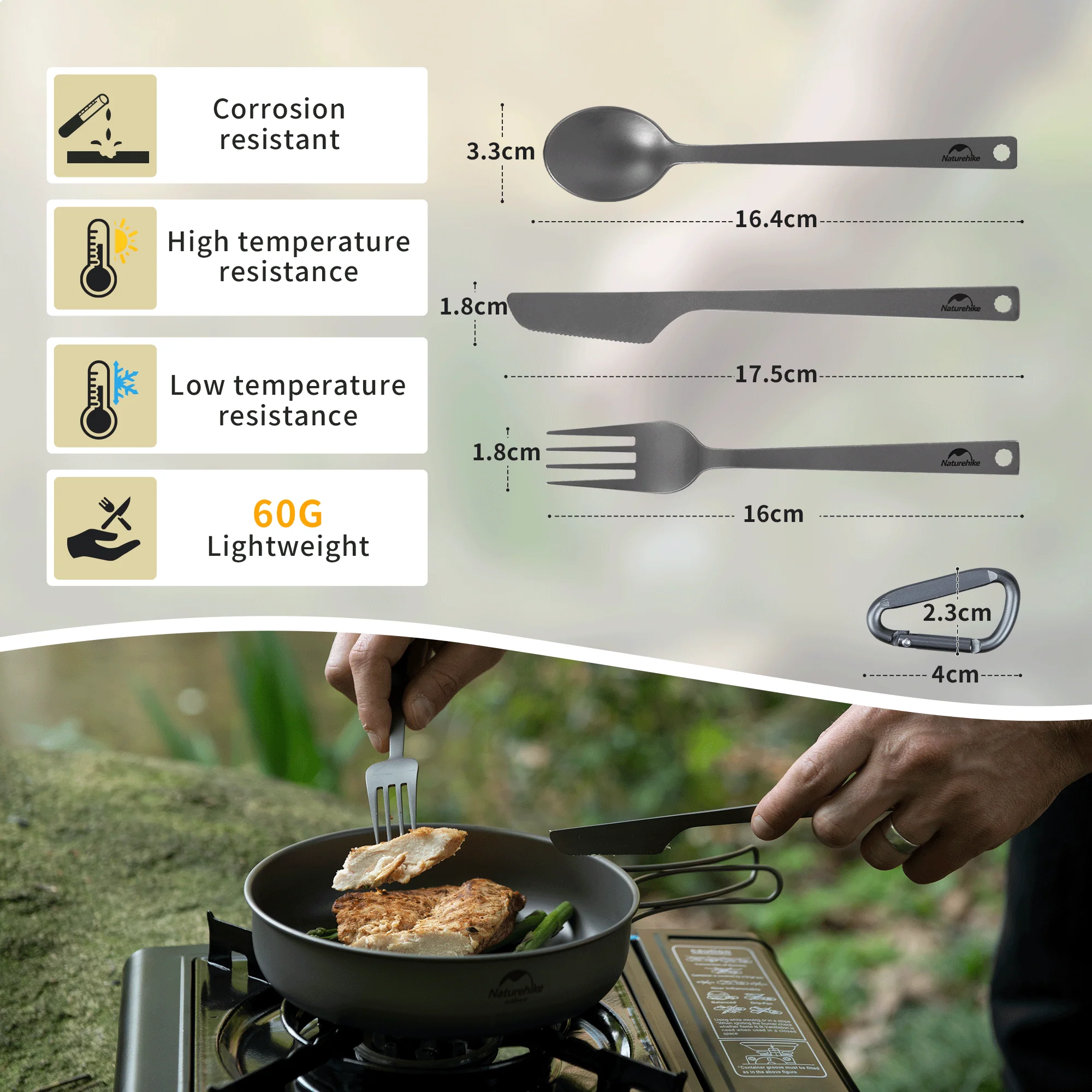 Titanium Camping Cutlery Set - Image 3