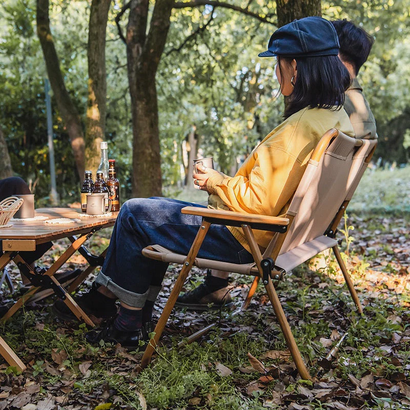 Wood Grain Double Camping Chair - Image 5