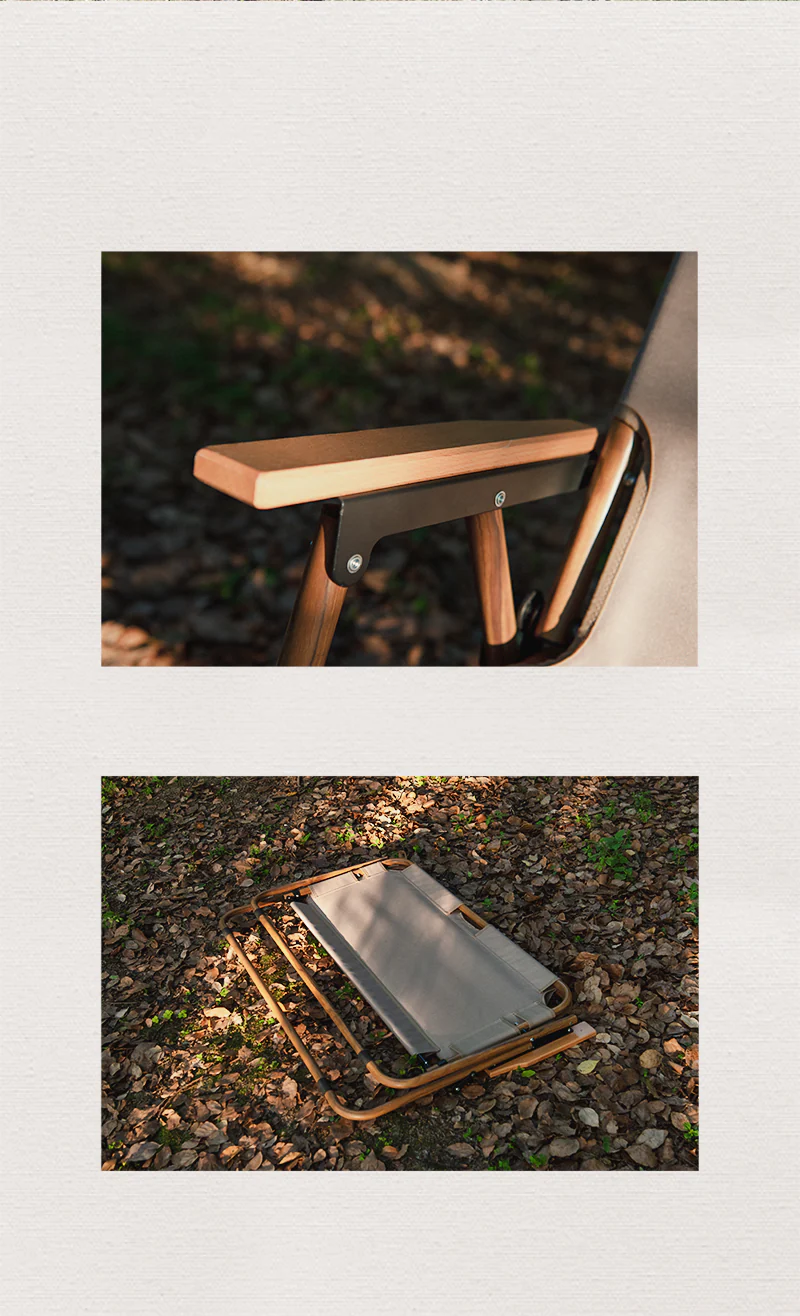 Wood Grain Double Camping Chair - Image 7