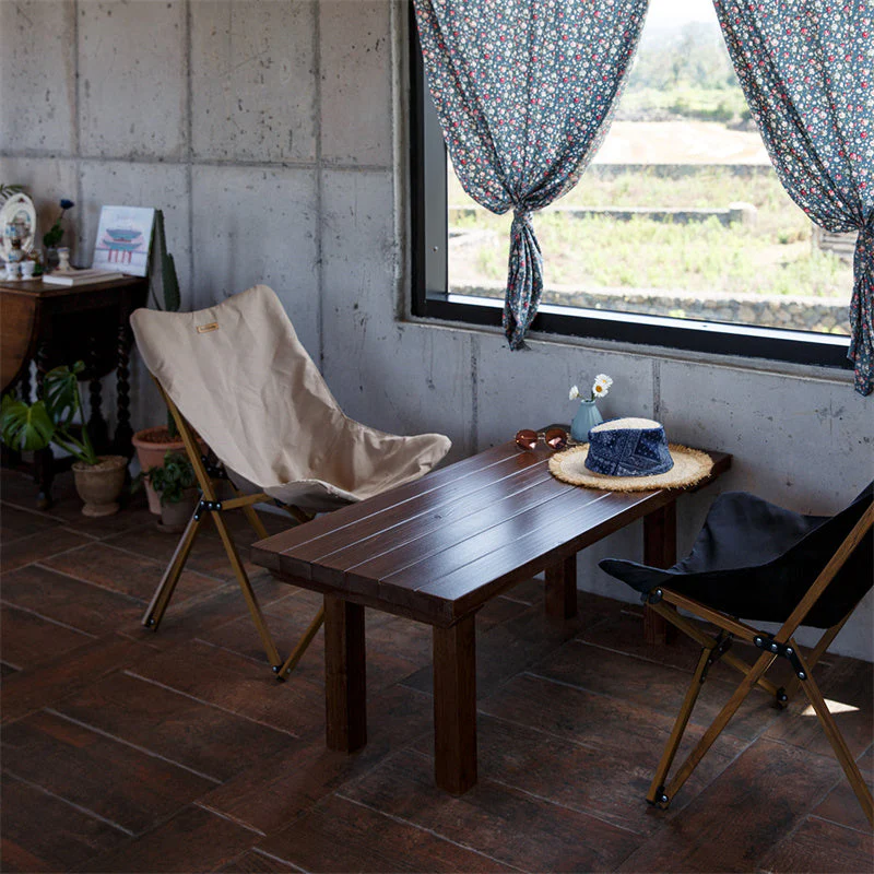 Wood Grain Foldable Camping Chair - Image 4