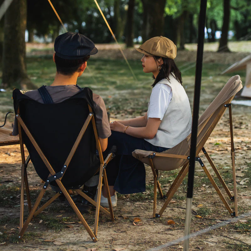 Wood Grain Foldable Camping Chair - Image 6