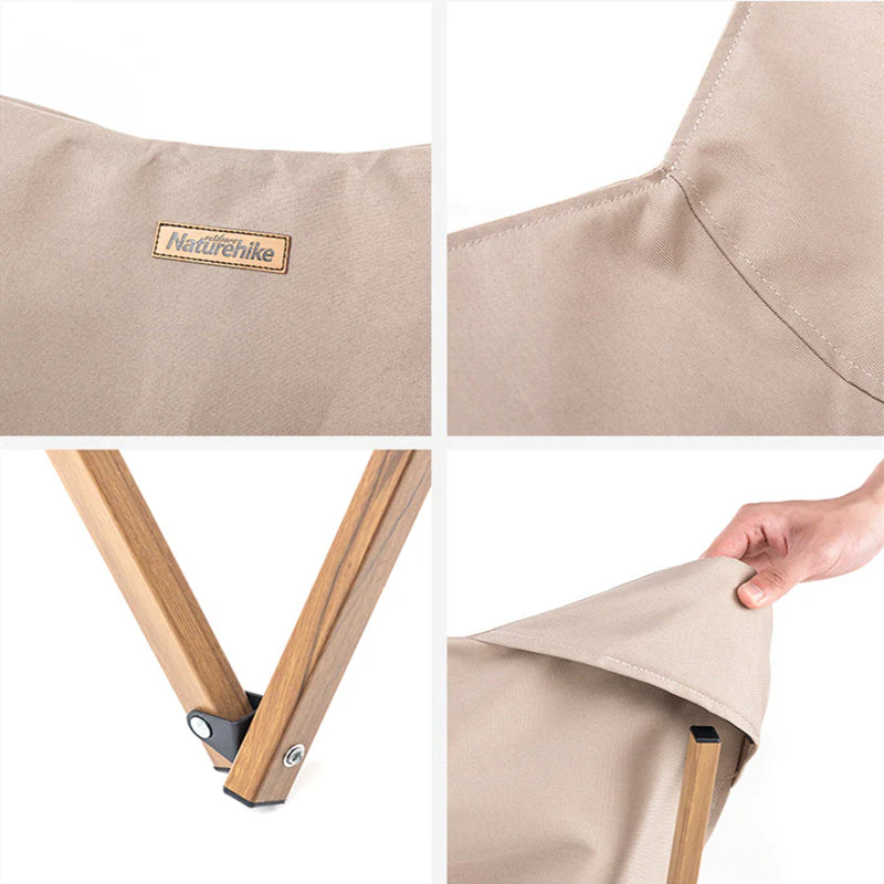 Wood Grain Foldable Camping Chair - Image 8