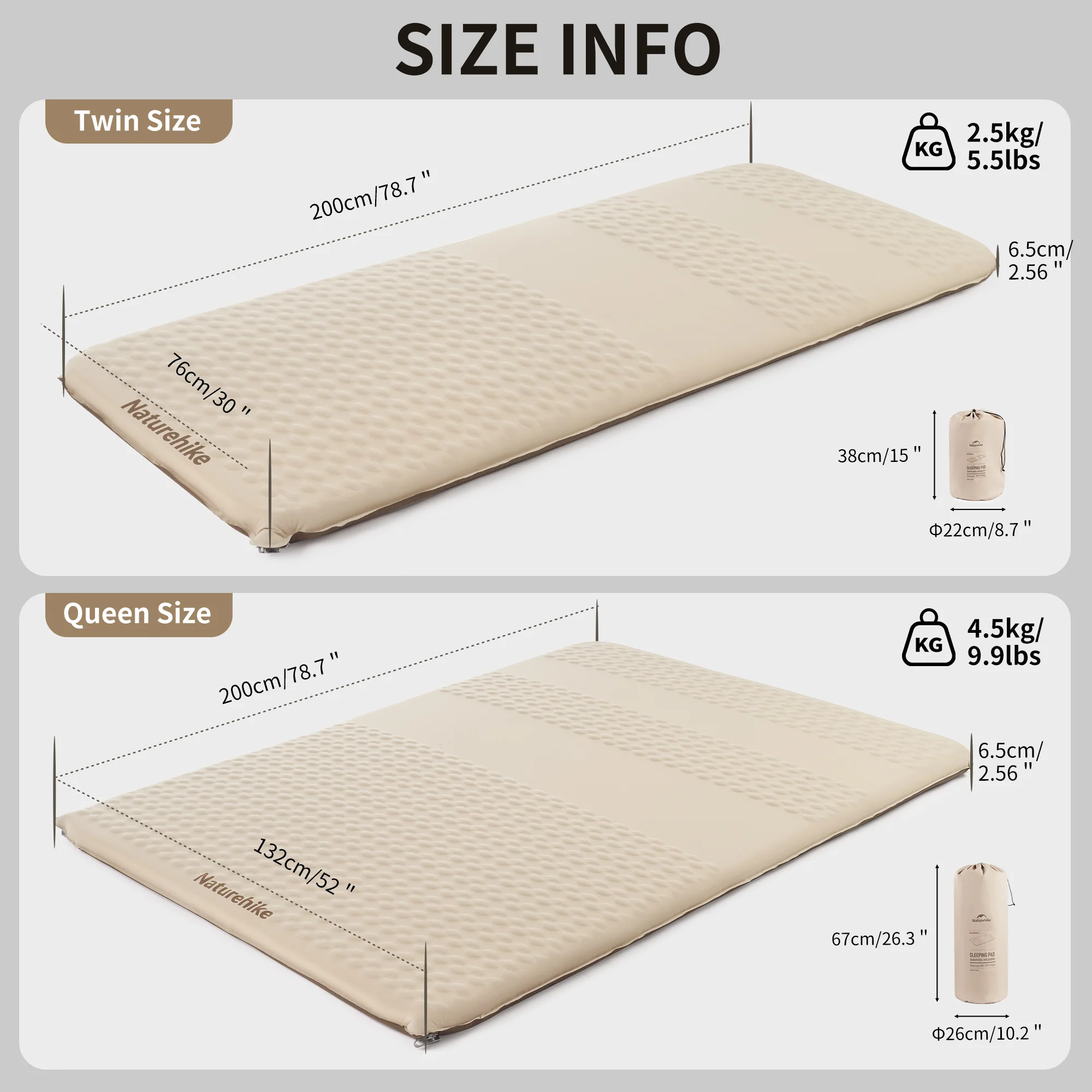 Yugu™ R5.4 Wide Self-Inflating Sleeping Pad - Image 3