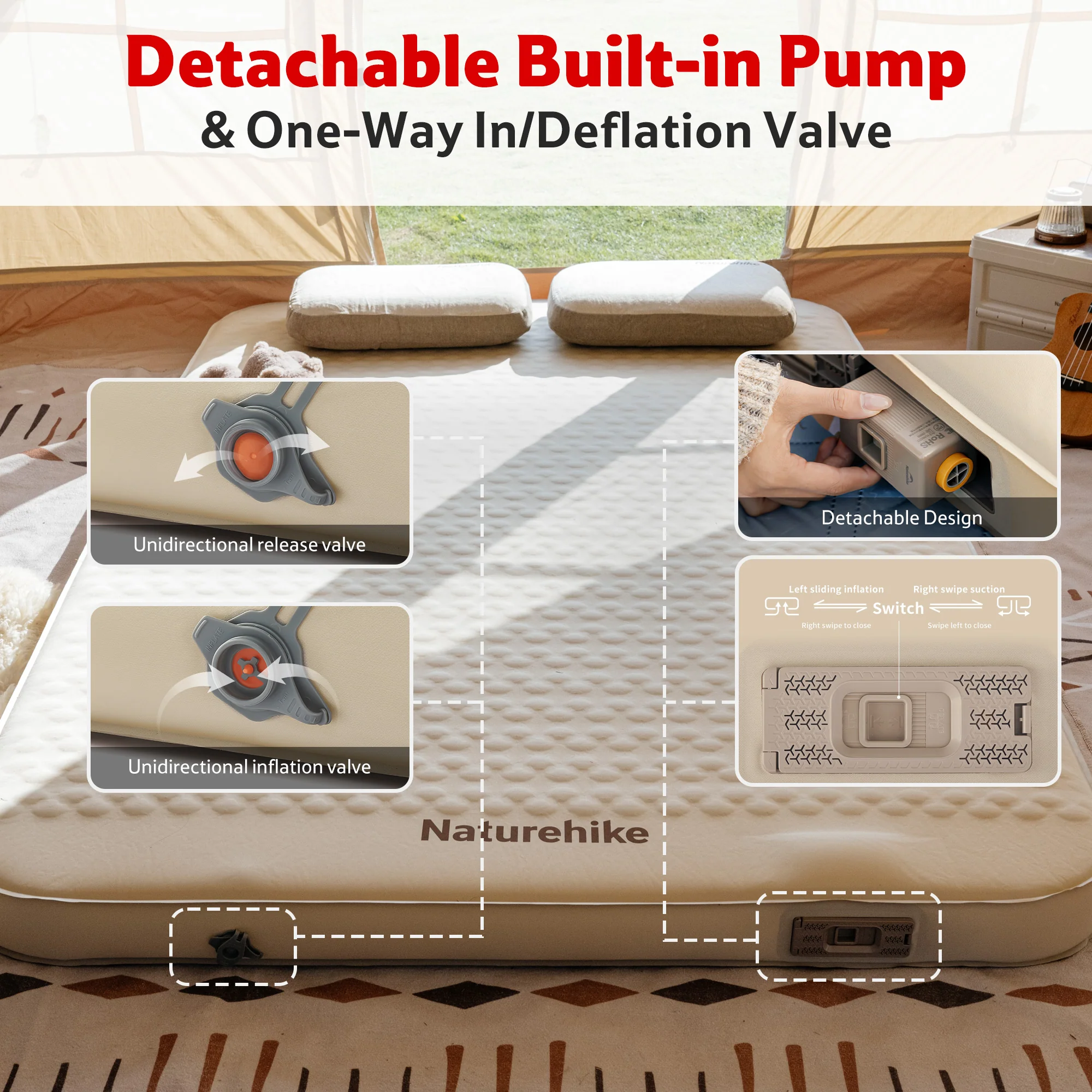 Yugu™ Self-Inflating Sleeping Pad with Built-in Pump - Image 7