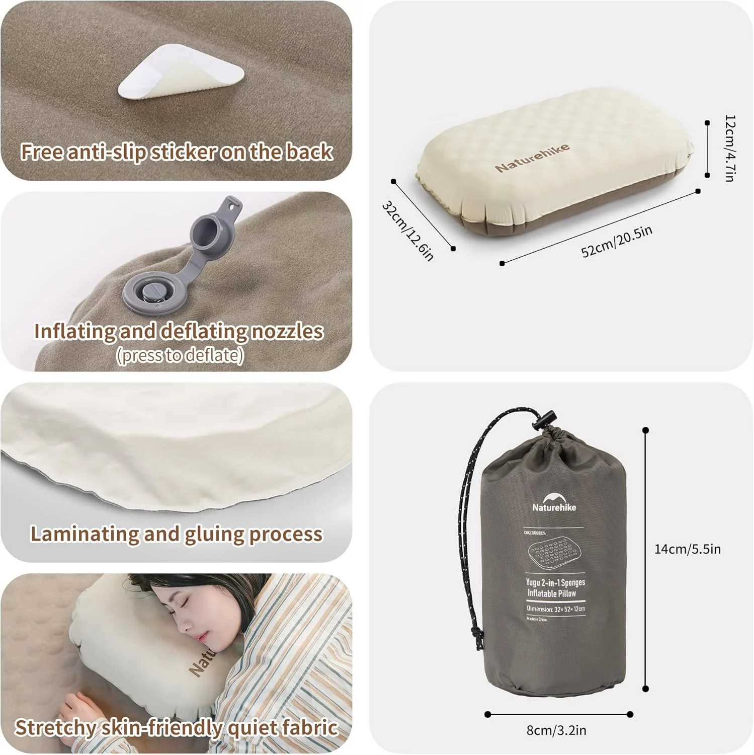 YuGu™ Hybrid Foam-Inflatable Camping Pillow - Image 4
